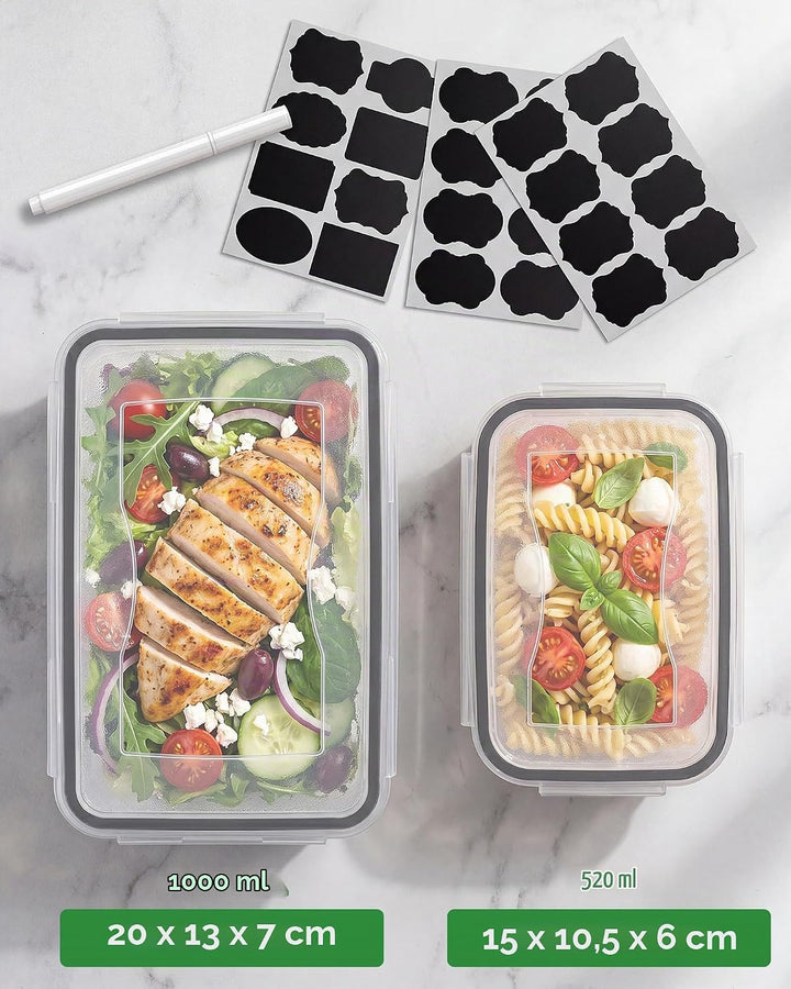 Frischhaltedosen mit Deckel - BPA-frei, Auslaufsicher, Meal Prep Boxen, spülmaschinenfest, gefrier-