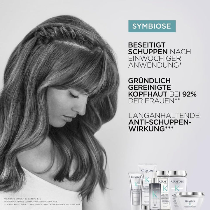 Kérastase, Symbiose, Anti-Schuppen Pflegeroutine mit Shampoo und Pflegespülung, Für empfindliche, tr