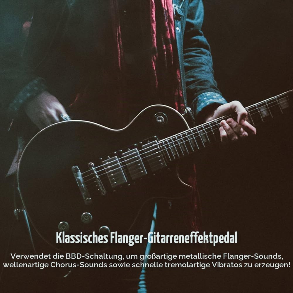 JOYO Flanger-Effektpedal Erzielen Sie metallische Flanger-Sounds und schnelles, zitterndes Vibrato f