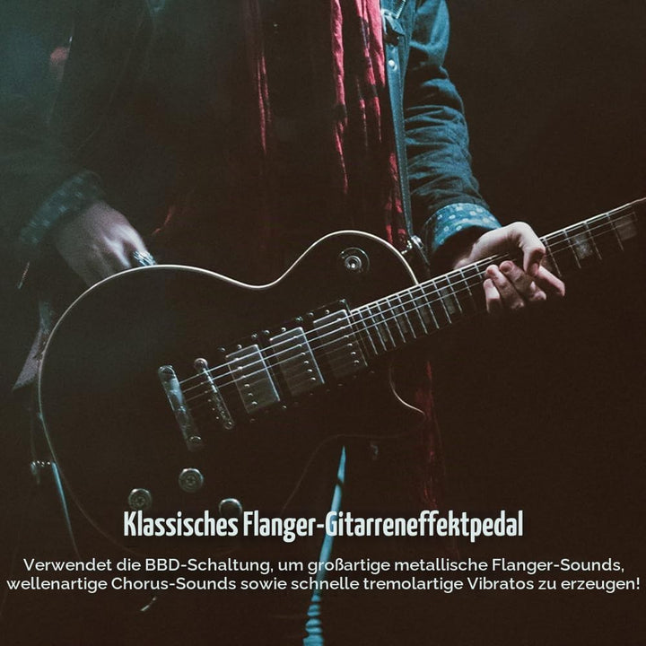 JOYO Flanger-Effektpedal Erzielen Sie metallische Flanger-Sounds und schnelles, zitterndes Vibrato f