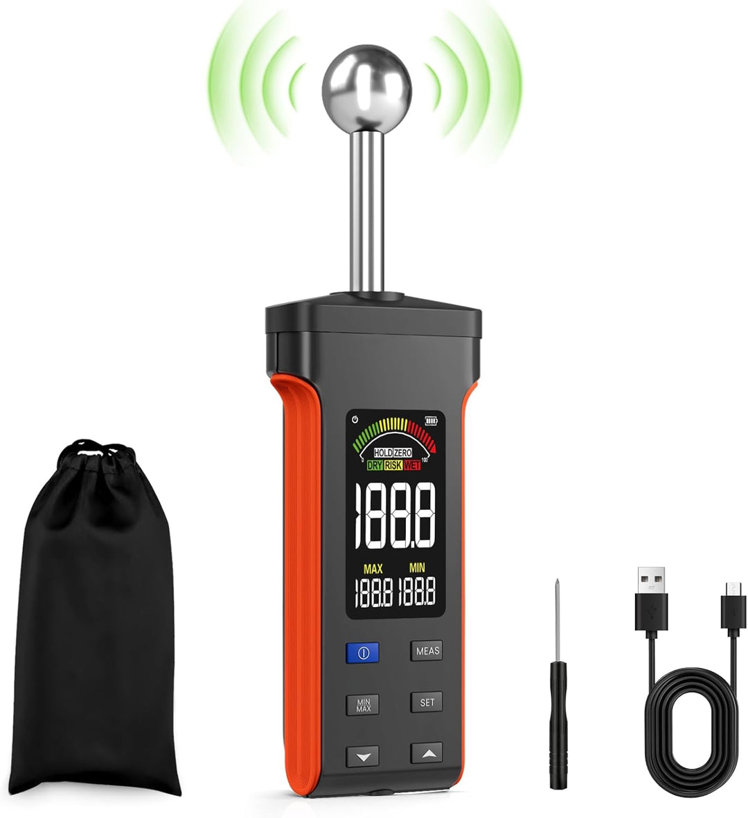 Feuchtigkeitsmessgerät Wand Wiederaufladbar Feuchtemessgerät Zerstörungsfrei Messung Wandfeuchtemess