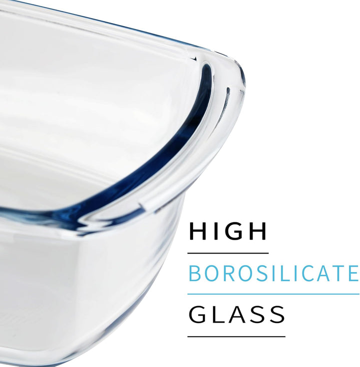 2er-Pack 1,8 l Glas Brotbackform mit Deckel – Brotform zum Backen von Brot, ofen-, spülmaschinen-, k