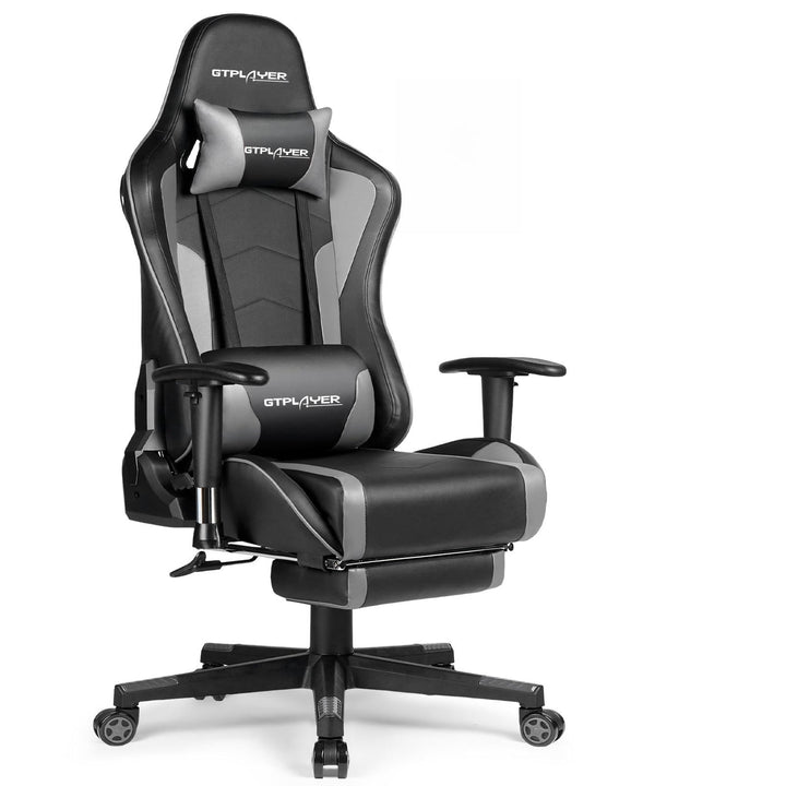 GTPLAYER Gaming Stuhl Gamer Stuhl mit Fussstütze Bluetooth Lautsprecher Ergonomischer Bürostuhl Comp
