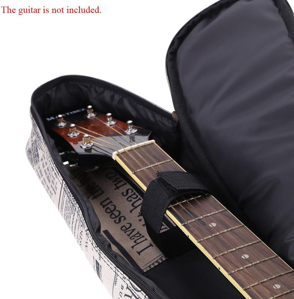 Btuty Gitarrentasche, 104 cm, 600D wasserdichtes Oxford-Gewebe, Zeitungsstil, doppelt genähte, gepol