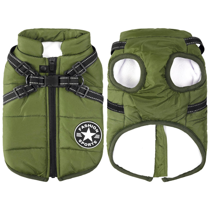 Aiboria Hundejacken für den Winter Winddicht Wasserdicht 2 in 1 Outfit Kaltwettermantel Hundewesteng