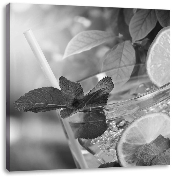 Pixxprint Erfrischender Mojito Cocktail als Leinwandbild | Grösse: 70x70 cm | Wandbild | Kunstdruck