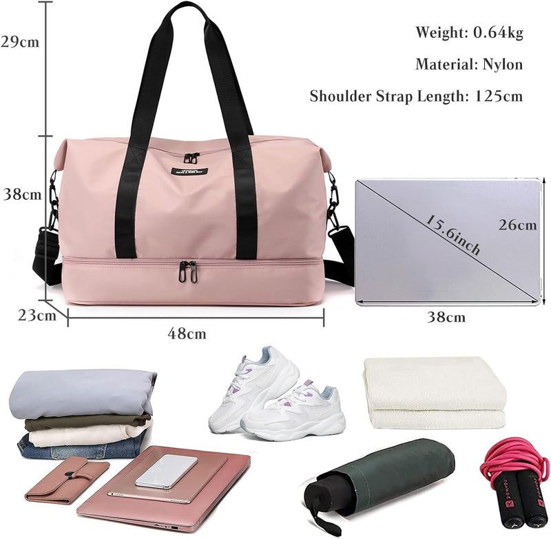 CORIOS Reisetaschen Duffle Bag Nylon Sporttasche für Damen/Herren Faltbare Weekender Übernachtung Ta