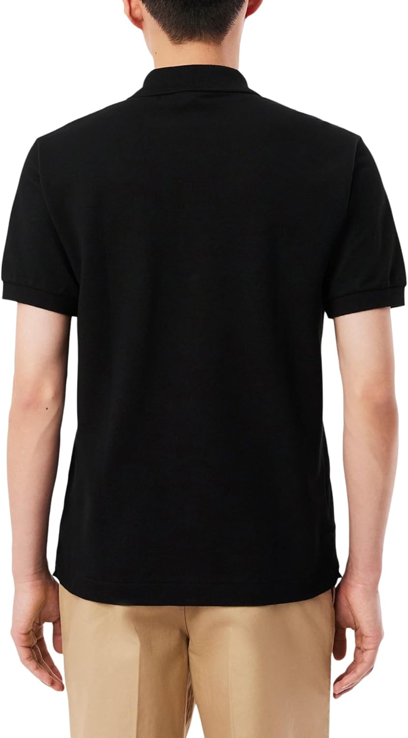 Lacoste Herren Polo-Shirt Kurzarm YH4801, Männer Polo-Hemd,3 Knopf,Regular Fit Poloshirt XXS Schwarz