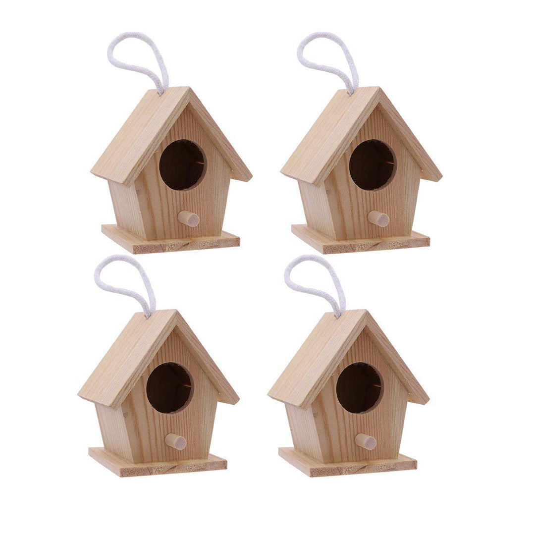 Aestm Deko Vogelhaus Holz Nistkasten Deko Anhänger, Holz Vogelhaus zum Aufhängen und Bemalen Vogelhä