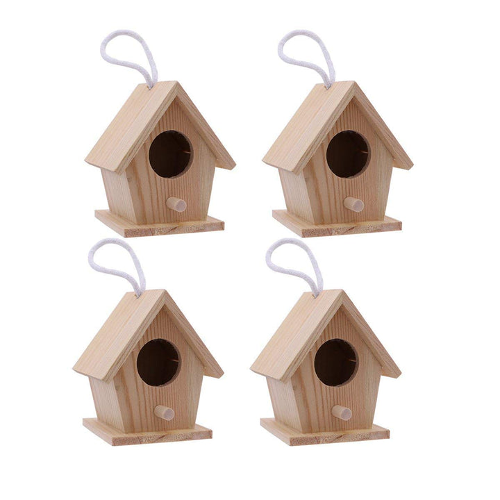 Aestm Deko Vogelhaus Holz Nistkasten Deko Anhänger, Holz Vogelhaus zum Aufhängen und Bemalen Vogelhä