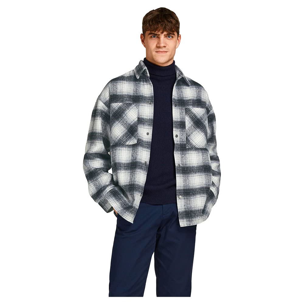 JACK & JONES Male Hemdjacke Regular Fit Hemdjacke XL Grey Melange, XL Grey Melange
