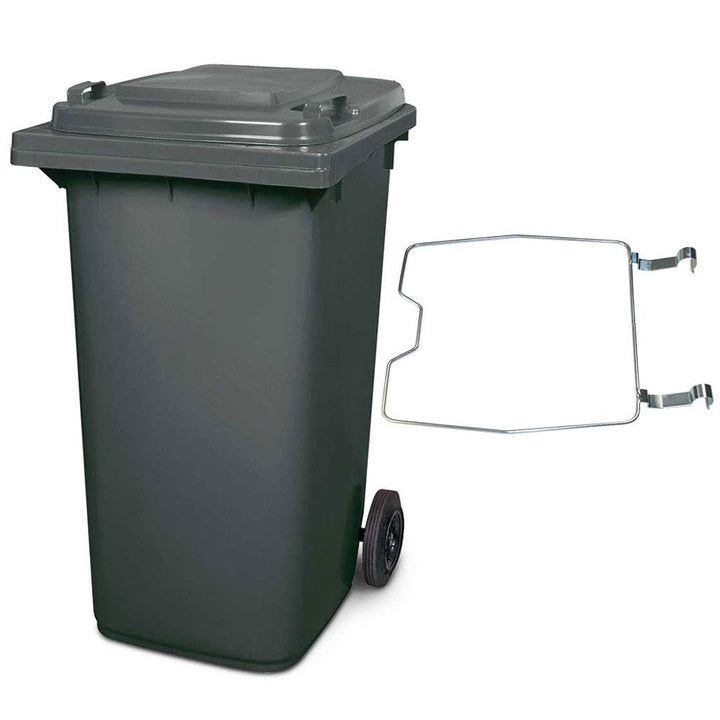 BRB Mülltonne MGB 240 Liter, mit Klemmring für Müllsäcke (grau), grau