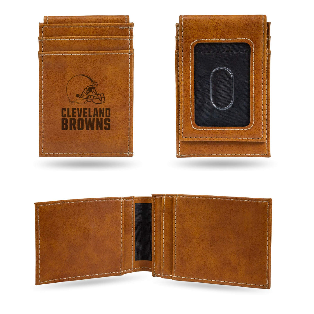 Rico Industries NFL Geldbörse mit Lasergravur, Braun Cleveland Browns, Cleveland Browns