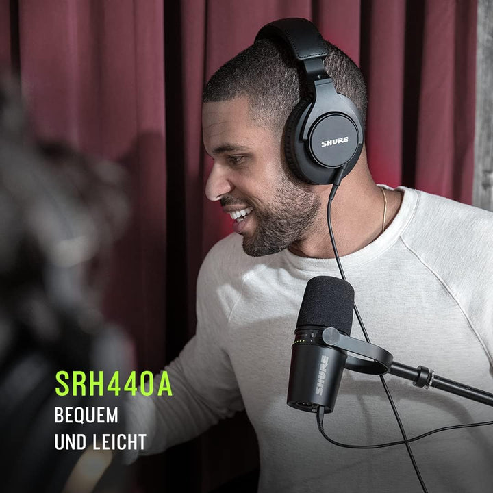 Shure SRH440A Over -Ear Over -Ear -Kabel -Kopfhörer für Überwachung und Aufnahme, professionelle Stu