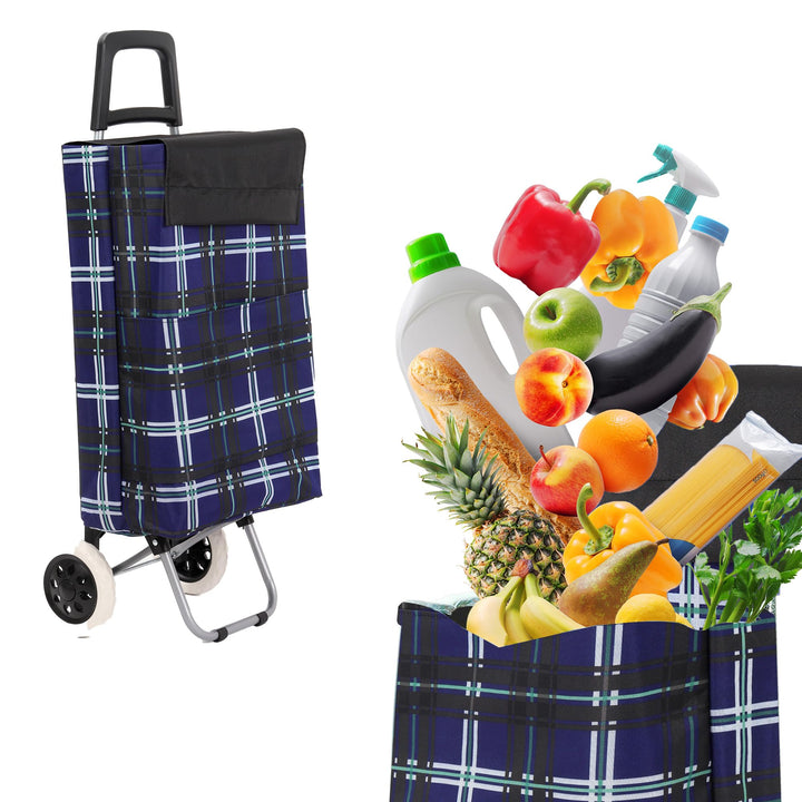 43.5Liter Wasserabweisender Trolley Einkaufstrolley Klappbar, Shopping Trolley, Einkaufswagen Faltba