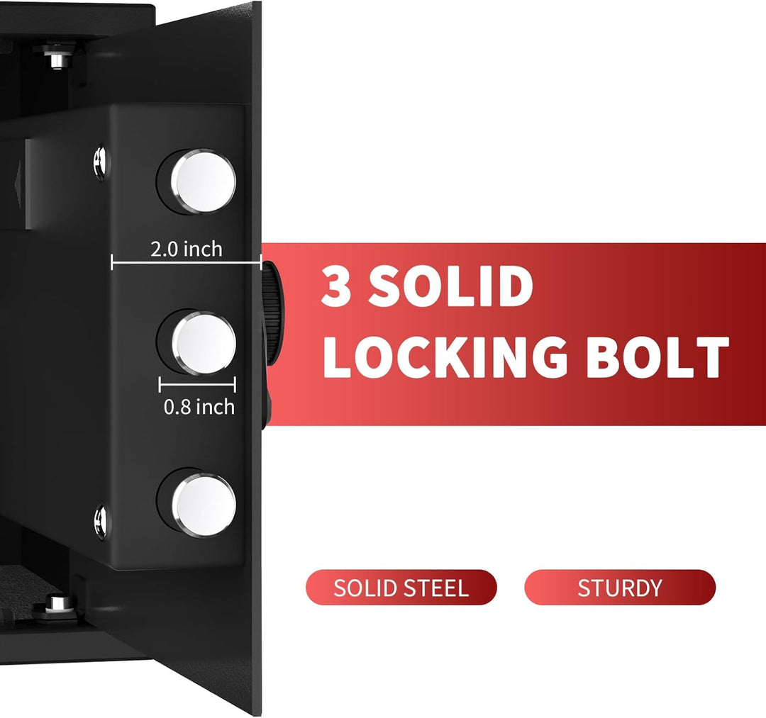 30L Tresor – Stahl-Safe, Möbeltresor mit Zahlenschloss & Code-Alarmsystem, LED-Beleuchtung, Abnehmba