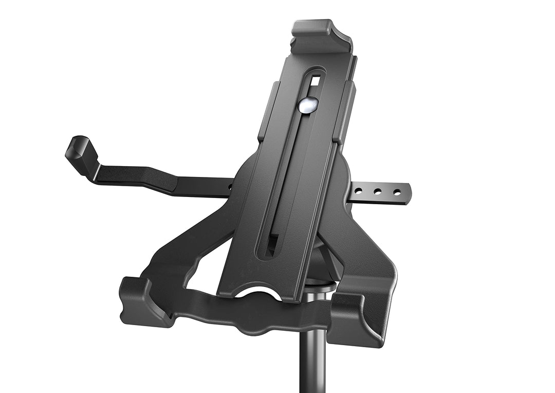 K&M 19744 Tablet-PC-Stativhalter Schwarz, Biobased Kunststoff - Tablet-Halterung für Stative mit 3/8