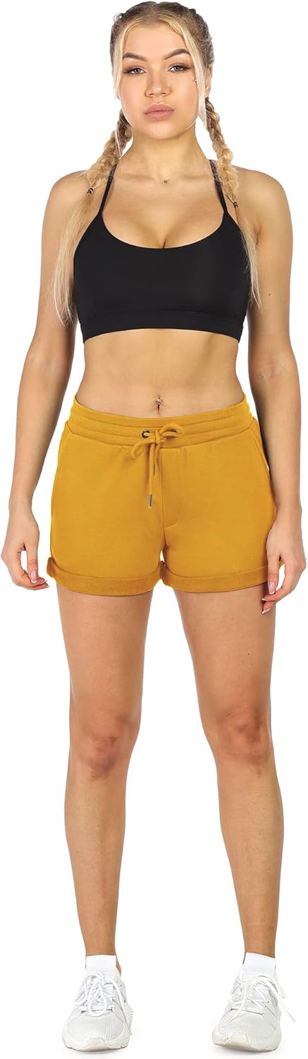 icyzone Damen Sportshorts Kurze Sporthose Atmungsaktive Laufshorts Bequeme Trainingsshorts für Fitne
