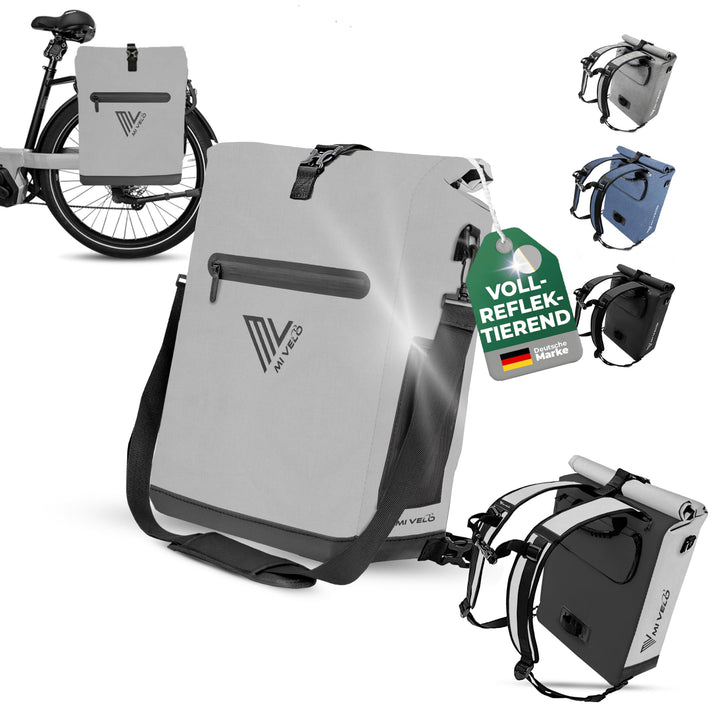 MIVELO Fahrradtasche für Gepäckträger - 3in1 Gepäckträgertasche Rucksack Umhängetasche - 100% wasser