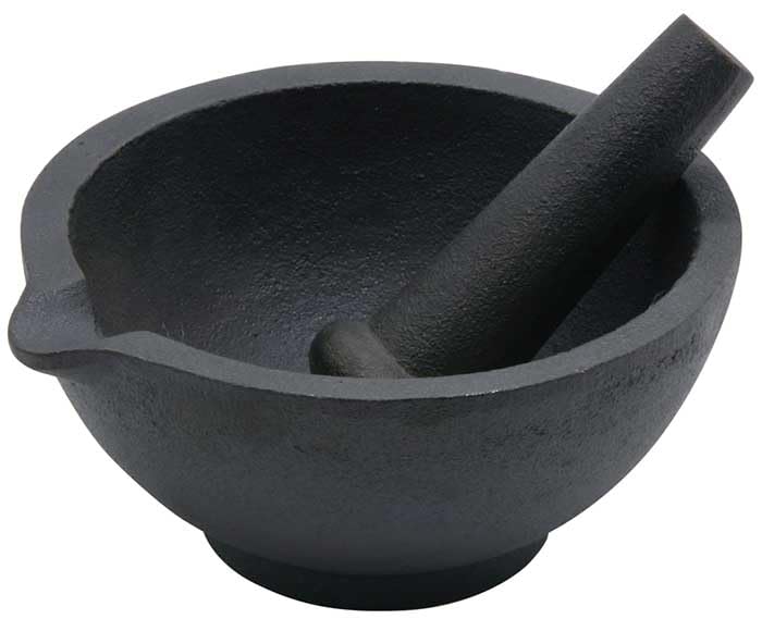 Gusseisen Mörser mit Stössel Gewürzmühle Gewürzmörsel Kinghoff KH-1197 Masse: Ø13 x 6.5 cm