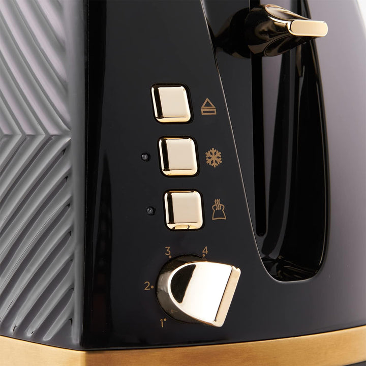 Russell Hobbs 26390 2-Scheiben-Toaster, Touch-Toaster mit 3D-Design mit Gefriereinstellungen, Abbrec