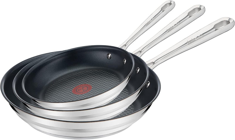 Tefal Jamie Oliver Brushed 3-teiligiges Pfannenset E011S3 | Bestehend aus Pfanne 20 cm (E85602), Pfa