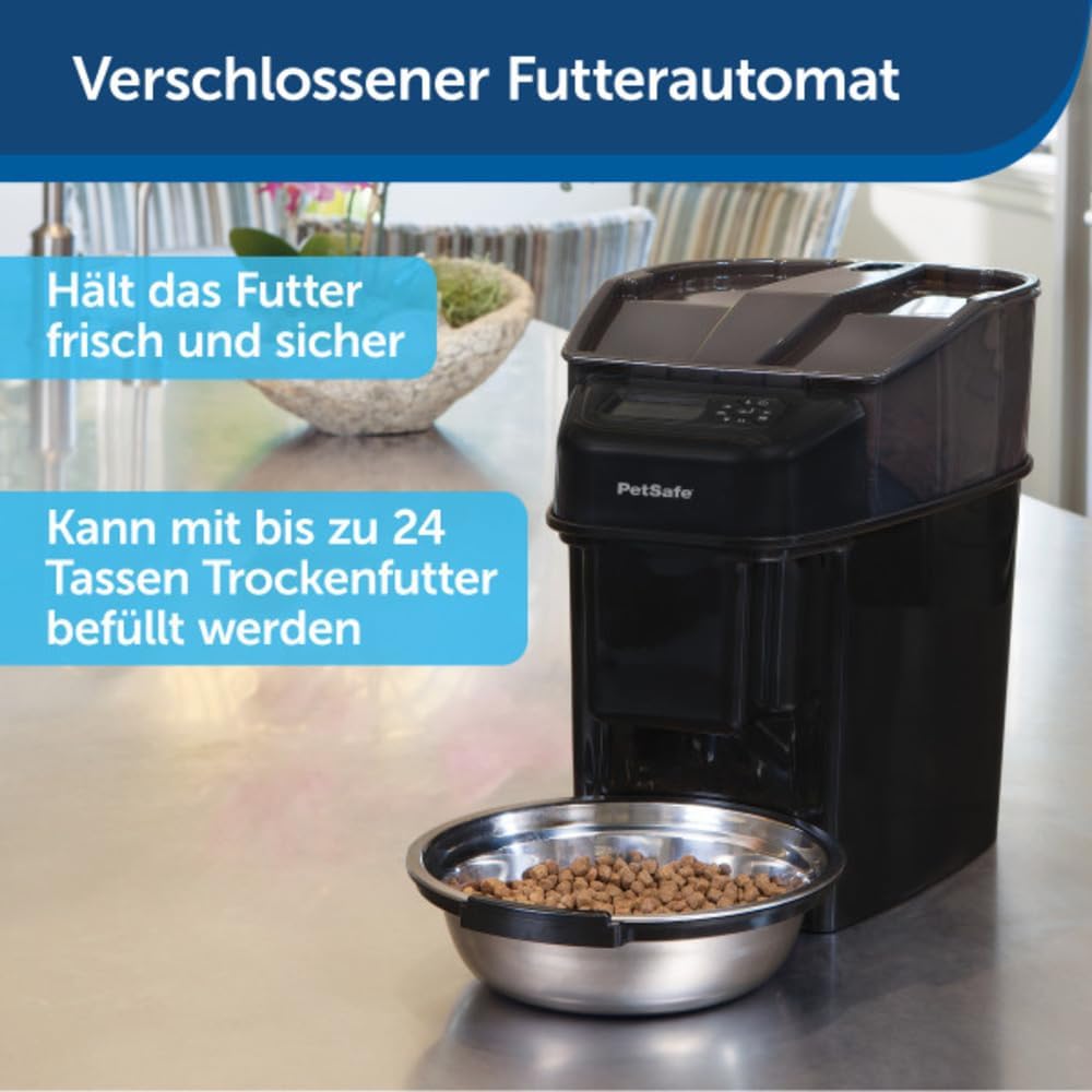 PetSafe Healthy Pet Simply Feed Programmierbarer Digitaler Futterautomat, 5,6 Liter Füllmenge, 4 D-B