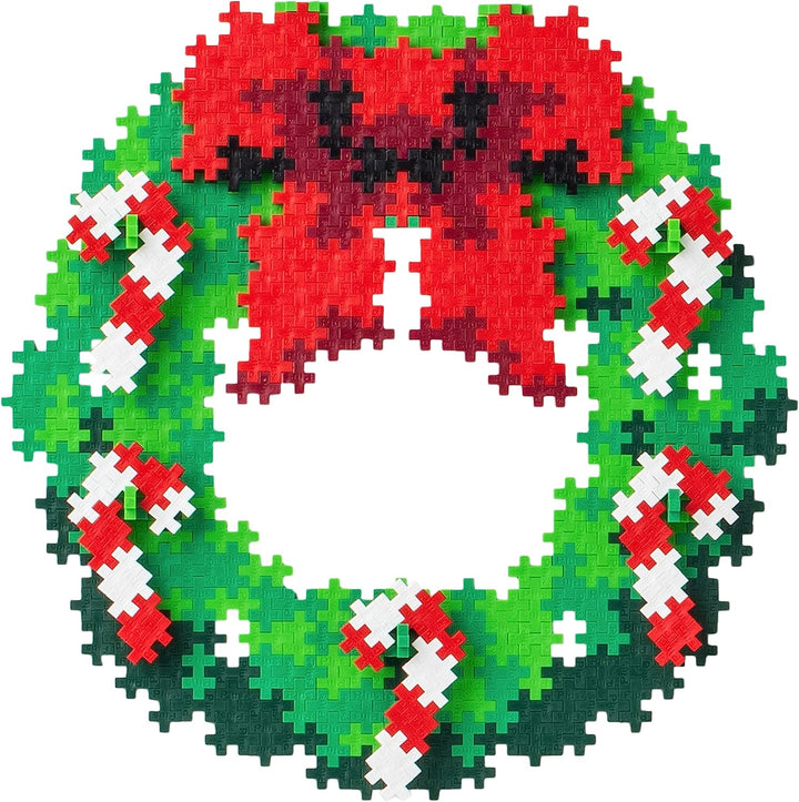 Plus-Plus 3957 Geniales Konstruktionsspielzeug, Puzzle Weihnachtskranz, weihnachtliches Bausteinset,