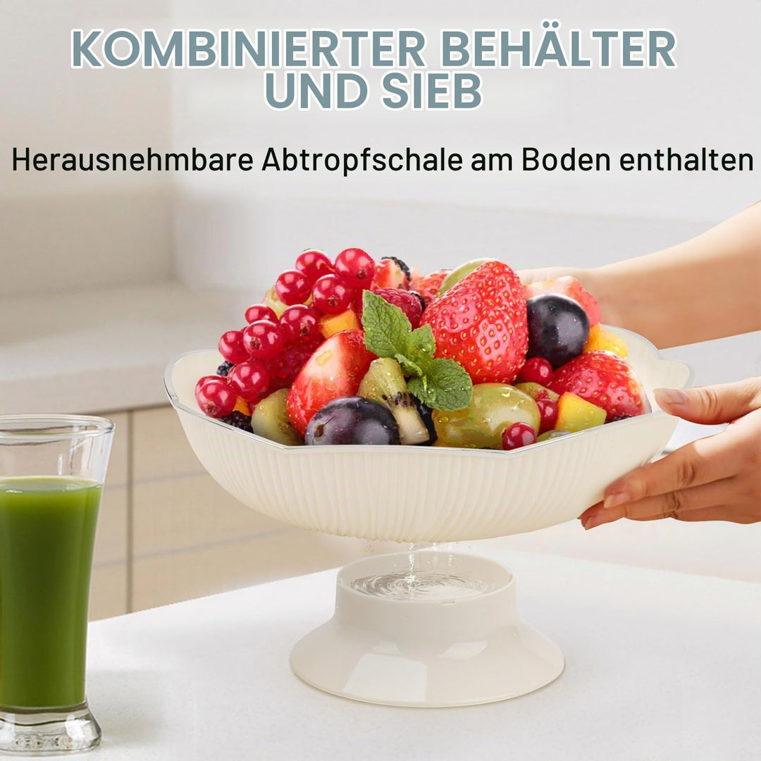 Obstschale, Lebensmittelqualität PET Obstkorb, Obstschalen 25 x 13 x 11cm, Abnehmbar Obstschale Mode