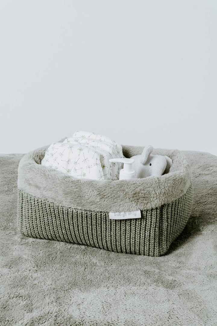 BO Baby's Only - Körbchen Hope - Wickeltisch Organizer - Gestrickte Aufbewahrungsbox für Kinderzimme