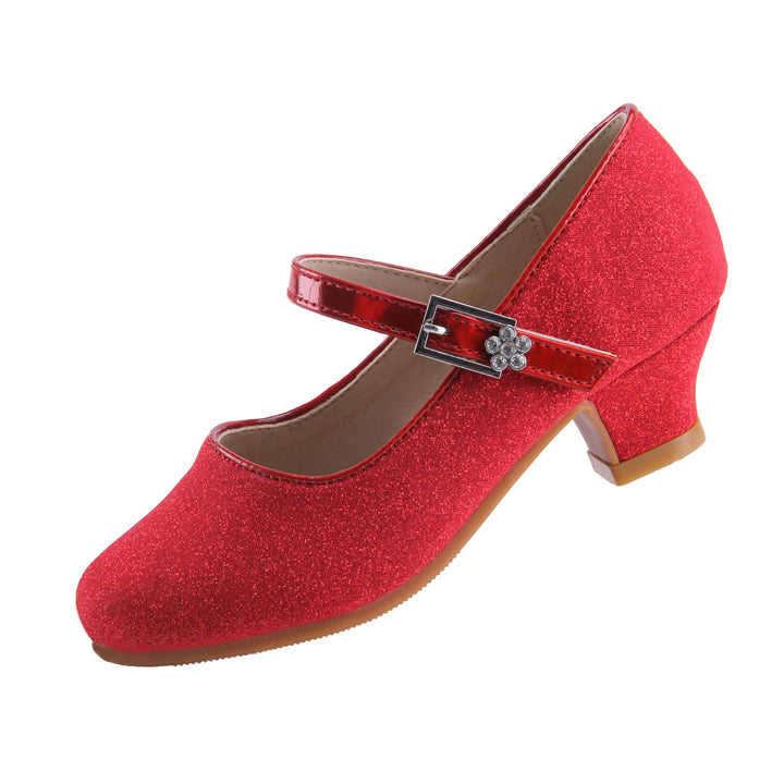 EIGHT KM - Mädchen High Heel Kleid Schuhe - Mary Jane Prinzessin Hochzeit Pumps - Funkelnder Glitzer