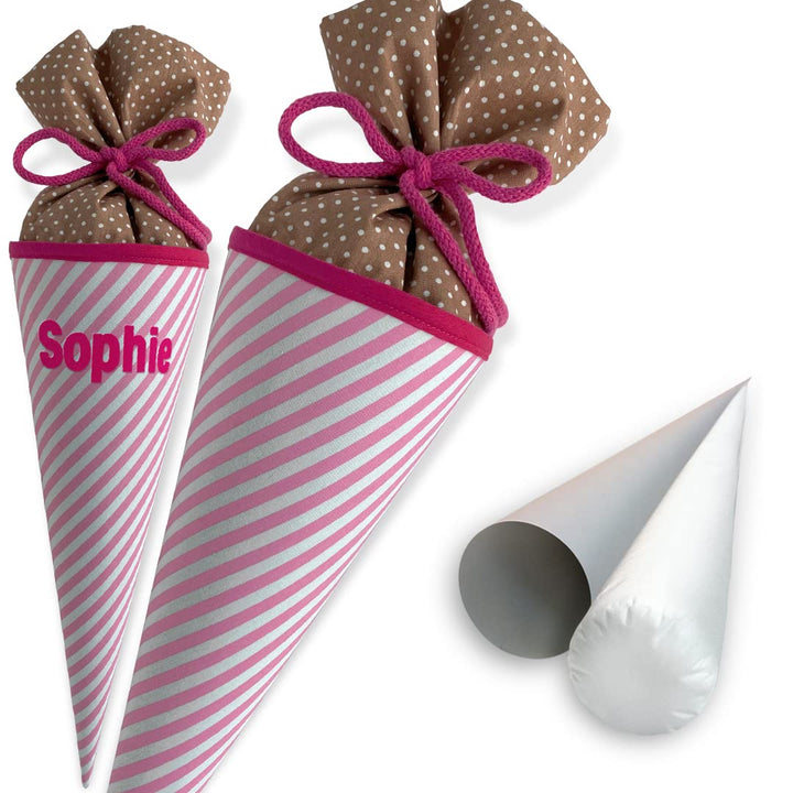 Hochwertige 35 cm Schultüte, Zuckertüte in ROSA | Start deiner Kreativität | Ideal zur Gestaltung mi