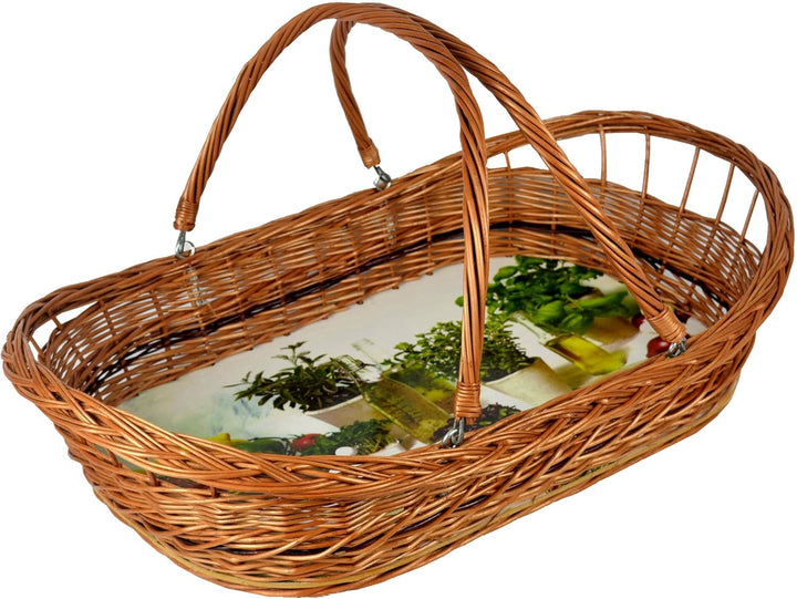 Tablett mit Henkel klappbar Motiven zur Auswahl!! 60cm! Weide Serviertablett (Kräuter), Kräuter