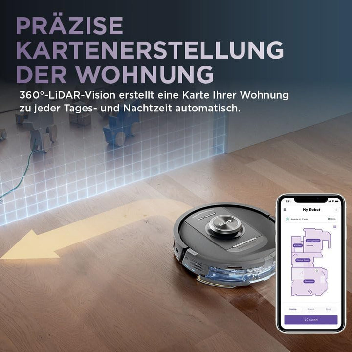 Shark PowerDetect 2-in-1 Saugroboter & Wischroboter, NeverTouch Pro 60-Tage-Selbstentleerung, selbst