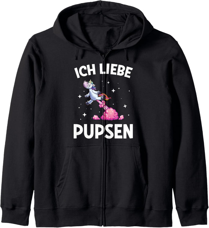 Ich Liebe Pupsen Furz Einhorn Pups Kapuzenjacke