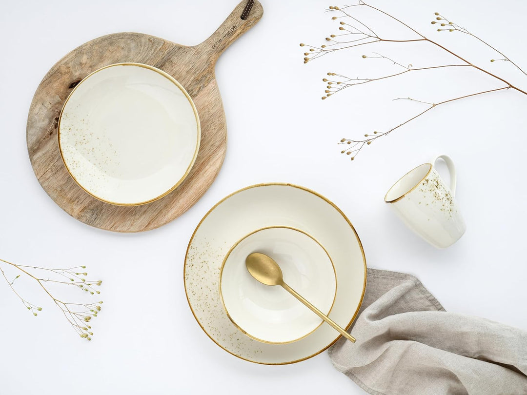 Creatable, Serie Nature Collection, Bowl-Set aus Steinzeug, spülmaschinen- und mikrowellengeeignet,
