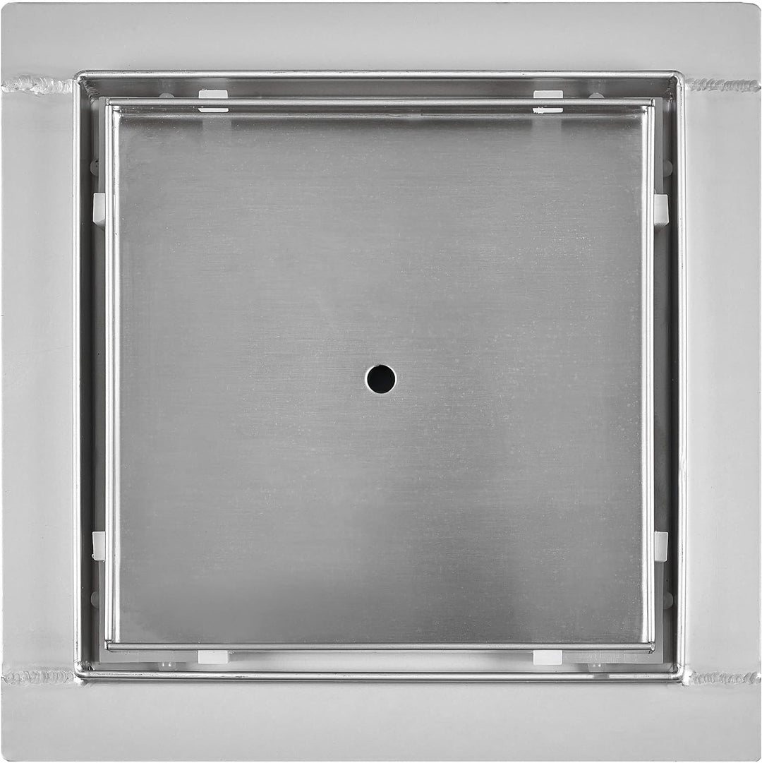 VILSTEIN© Duschrinne, Quadrat, Befliesbar, 15x15 cm, Siphon mit Geruchsstop und Haarsieb, Quadratisc
