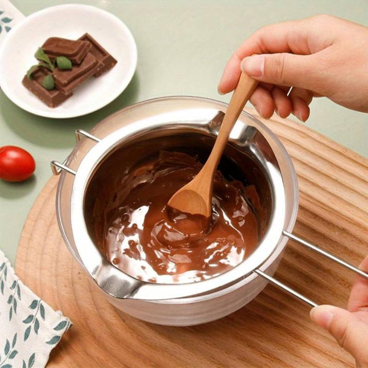 YUEMING 2 Stück Wasserbad-Schmelztopf, 400ml Rostfreier mit 2 Ausgüssen, Edelstahl Schmelztopf für S
