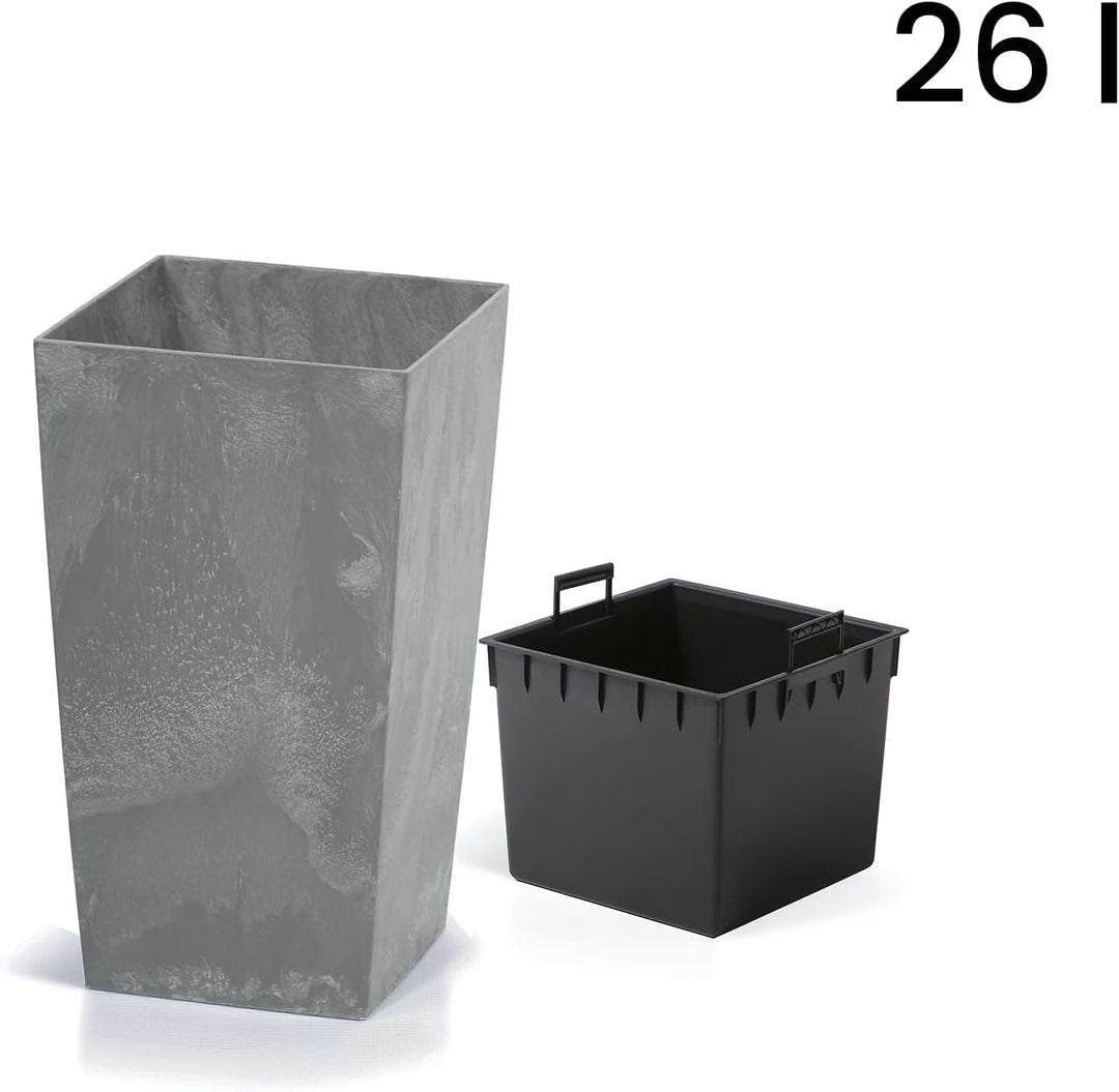 Deuba® Blumentopf 26L 50x26,5x26,5cm Betonoptik Inkl. Einlegeboden Indoor Outdoor Blumenkasten Pflan