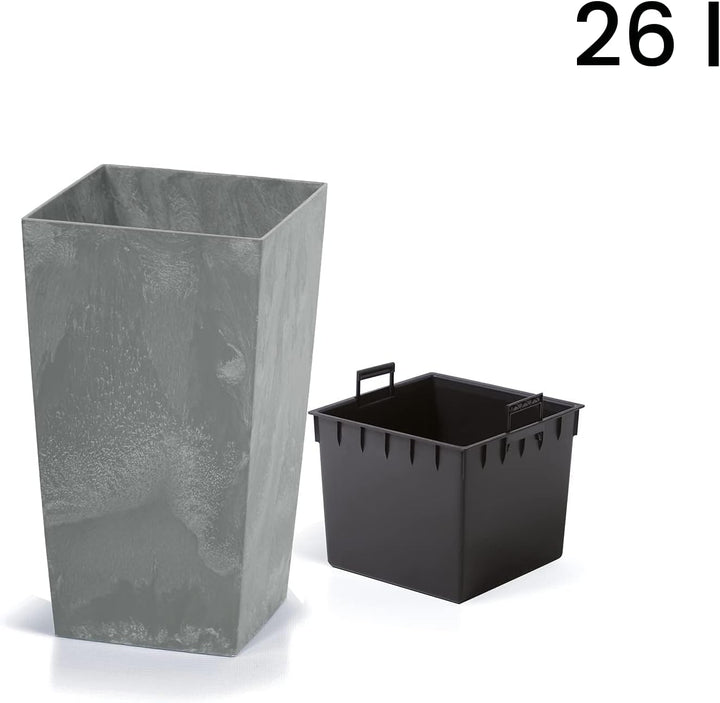 Deuba® Blumentopf 26L 50x26,5x26,5cm Betonoptik Inkl. Einlegeboden Indoor Outdoor Blumenkasten Pflan