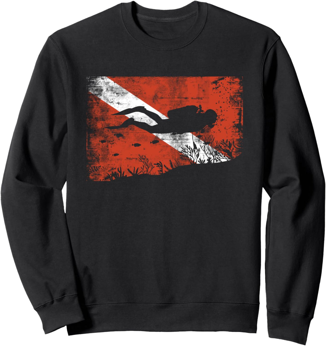 Taucher Tauchen Taucherflagge Michigan Gerätetauchen Tiefsee Sweatshirt