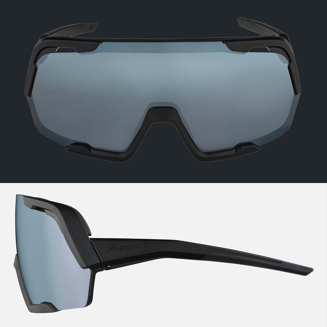 ALPINA ROCKET BOLD - Wasserabweisende und Beschlagfreie Sport- & Fahrradbrille Mit 100% UV-Schutz Fü
