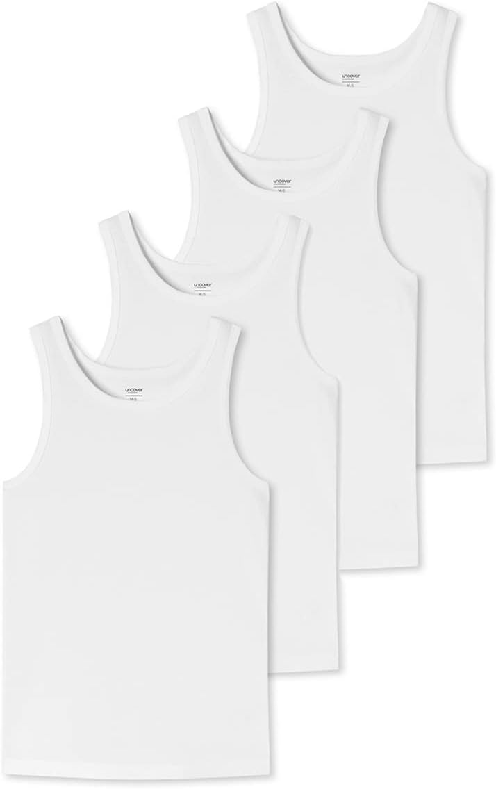 Uncover by Schiesser - Herren - Unterhemd/Tanktop - 2er Pack 4 X Weiss S, 4 X Wei&#xDF; S