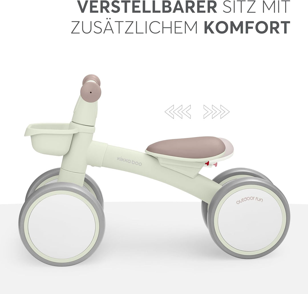 KikkaBoo ZIPI Fahrrad Ohne Pedale, Laufrad mit Korb, Einstellbar, Kinderspielzeug, Baby-Geschenk Min