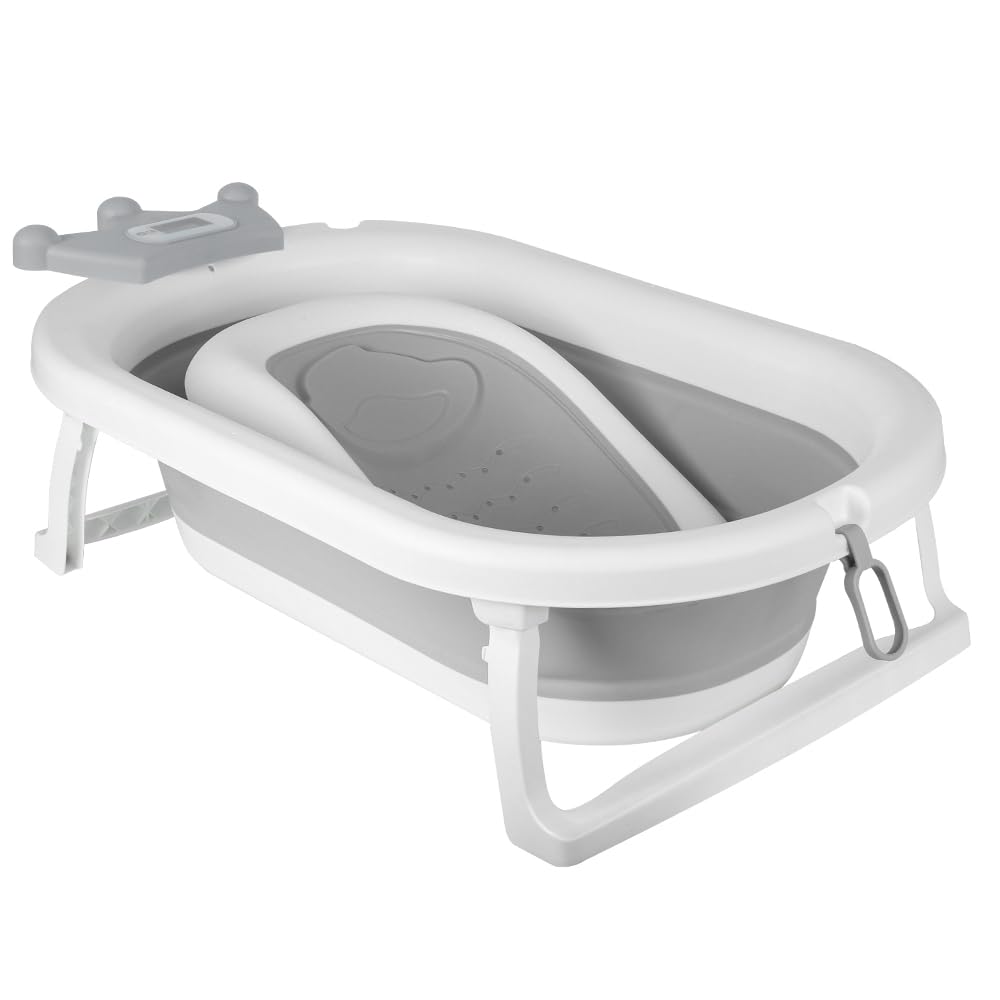 Babybadewanne, faltbar, geeignet für Babys von 0 bis 36 Monaten, ergonomisch und platzsparend, Babyw