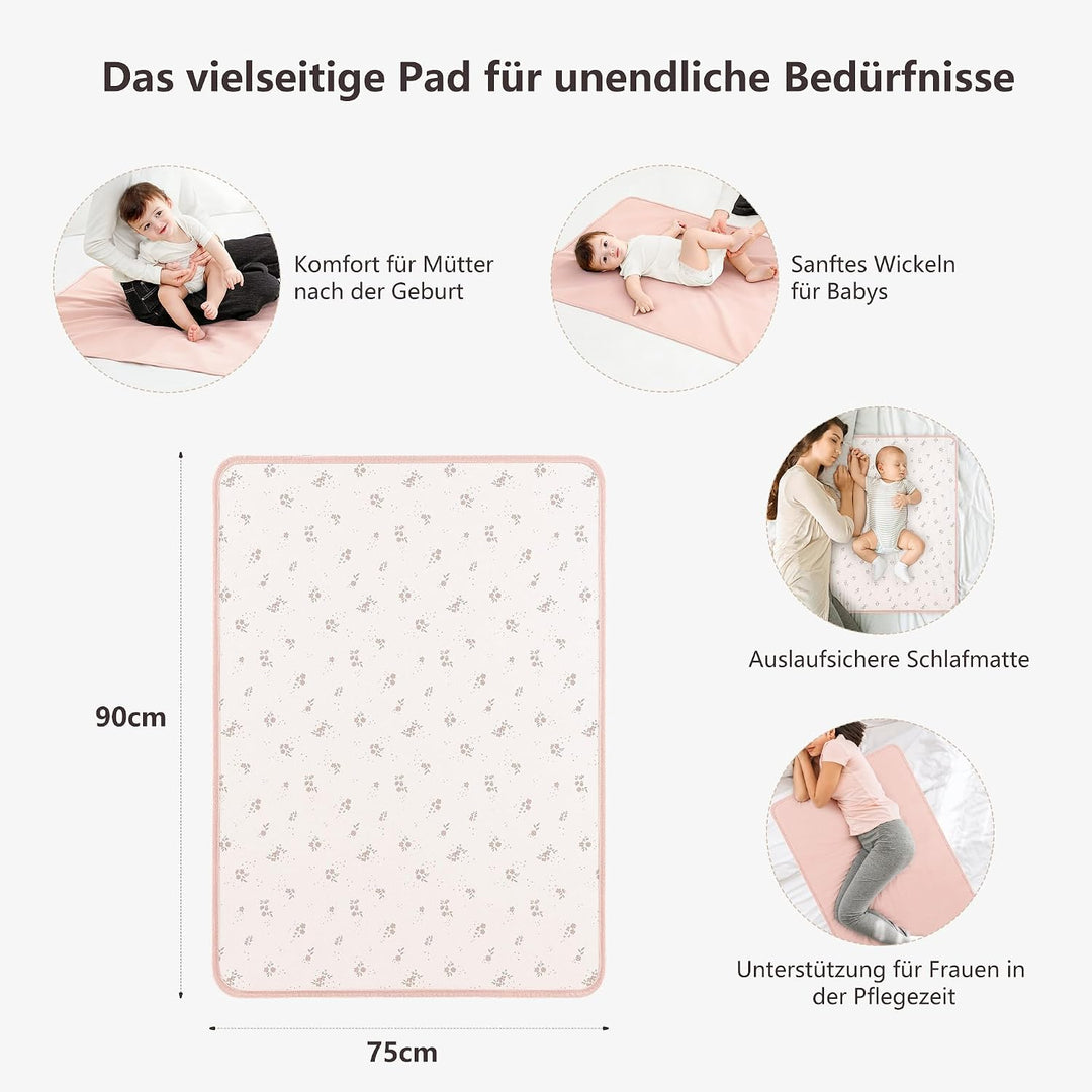 Susurration 2er Pack Bettunterlage Wasserdicht Kinder 75x90 cm Waschbar Unterlage Bett Weich Nässesc