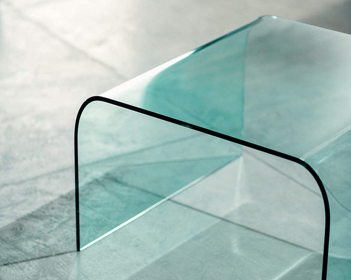 IMAGO FACTORY Greta | Moderner Glas Tisch für Wohnzimmer, Sofa und Couch, Made in Italy, Coffee Tabl