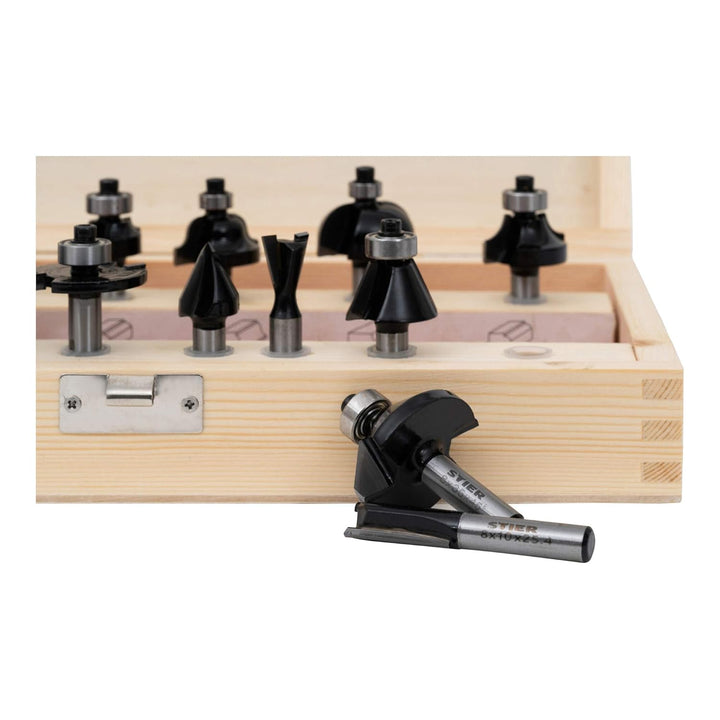 STIER Fräsersortiment, 15-teilig, 8 mm, Holzfräser, Fräser für Oberfräsen, Fräser Set Fräser Set 15