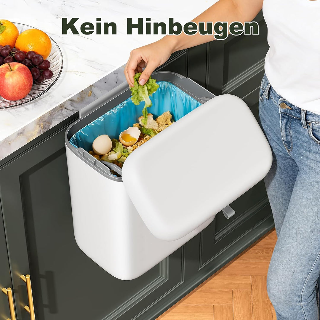 CTIME Biomülleimer Küche 7L - Mülleimer küche, Bio Mülleimer Geruchsdicht Platz Sparen klein Küchenk