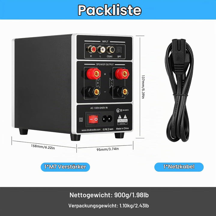 HiFi Dual MIC Digital Verstärker Bluetooth Empfänger USB Player S/PDIF Audio Power Amplifier Karaoke